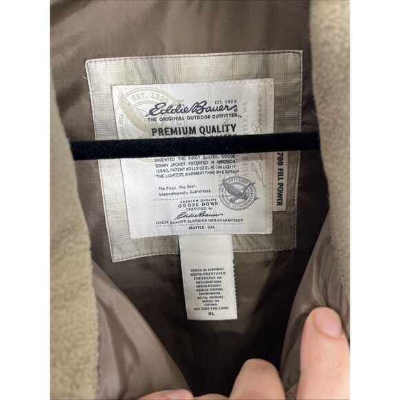 Eddie Bauer Goosedown 700 Fill Power Brown Plaid Vest Womens Size XL - Picture 2 of 10